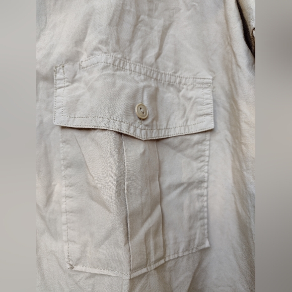 Alex Mill Women’s Sand Beige Cotton Work Shirt L Button Utility Top - Picture 5 of 11